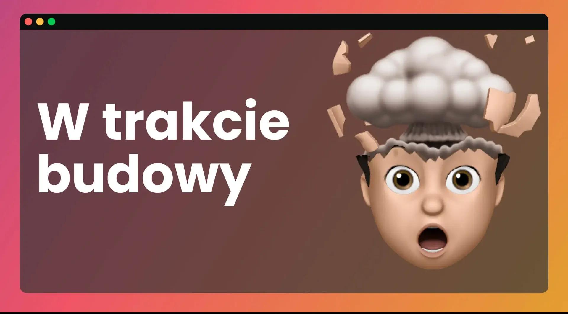 Głowa z eksplozją w tle okienko z macOs